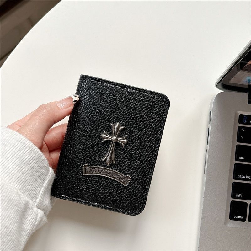 Chrome Hearts Litchi-Grain Leather Wallet with Cross Motif