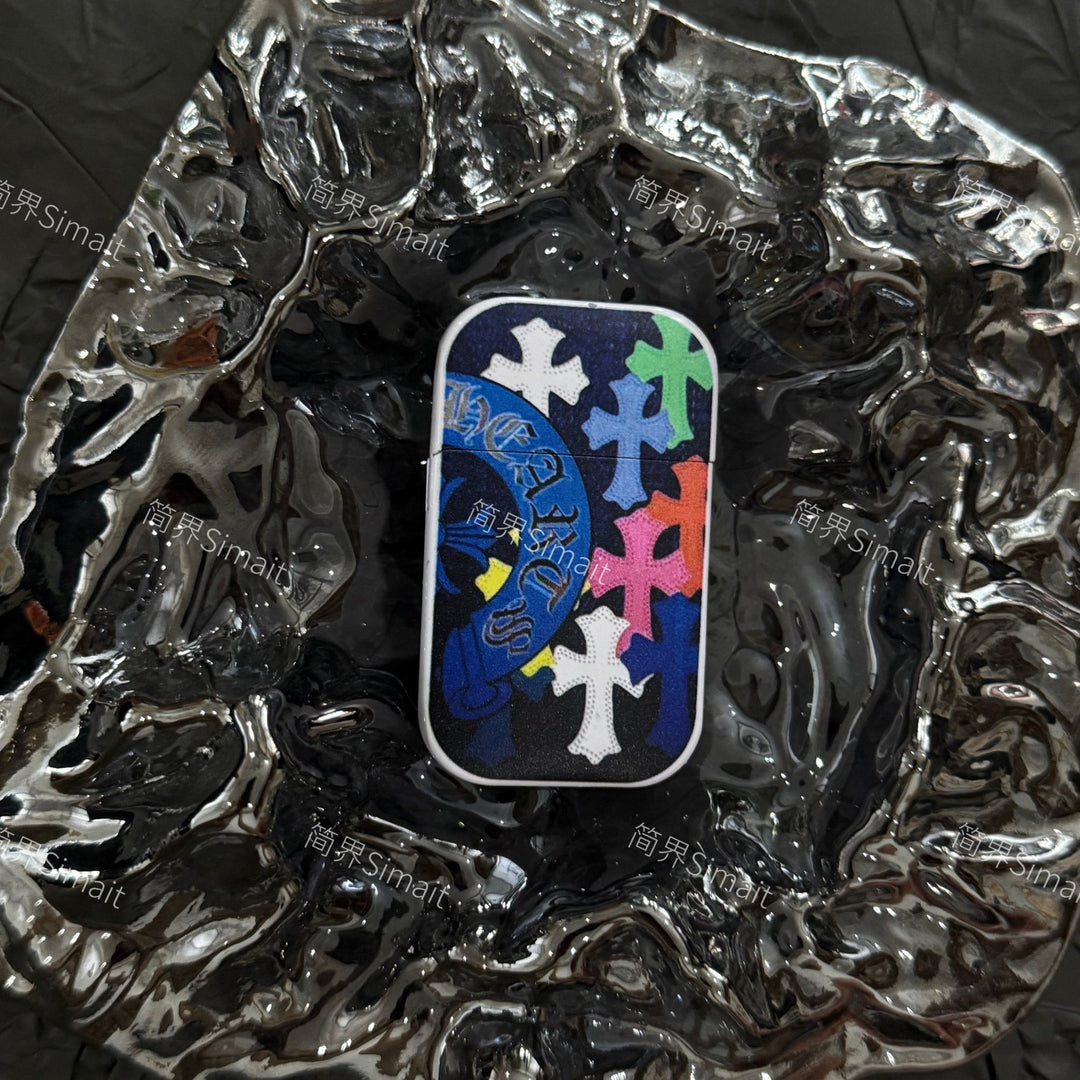 Chrome Hearts Windproof Lighter with Colorful Graffiti Art