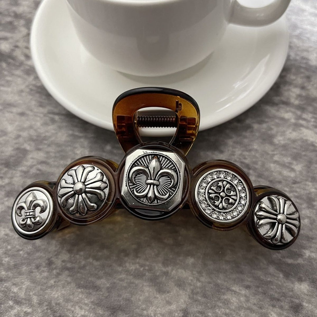Chrome Hearts-Inspired Dark Retro Iris Hair Clip