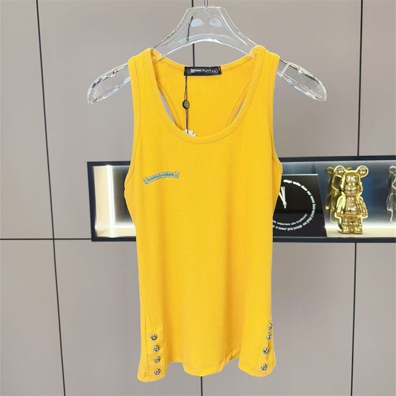 Chrome Hearts-Inspired Tank Top Triple Cross & Sanskrit Design