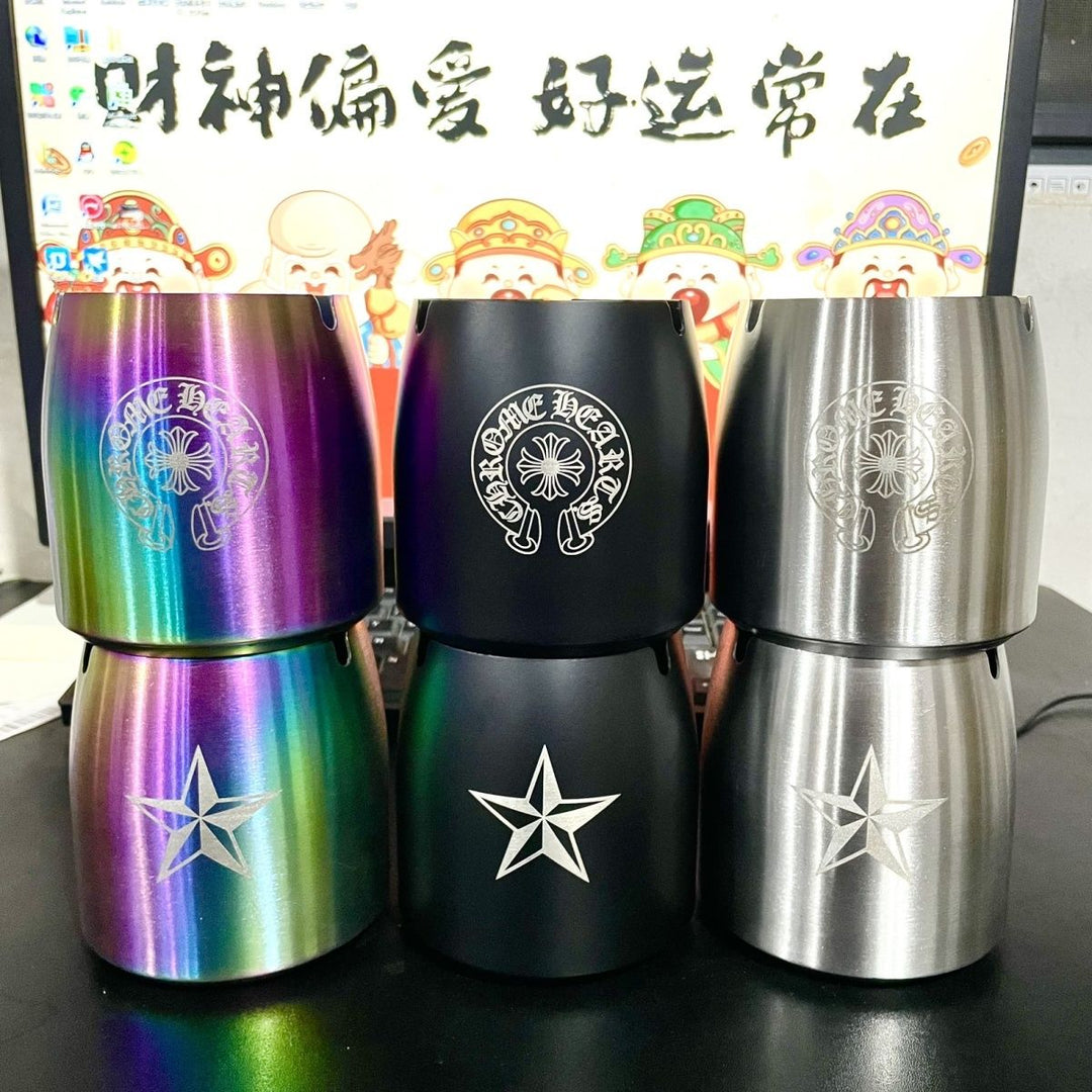 Chrome Hearts Cross Design Extra-Tall Stainless Steel Ashtray