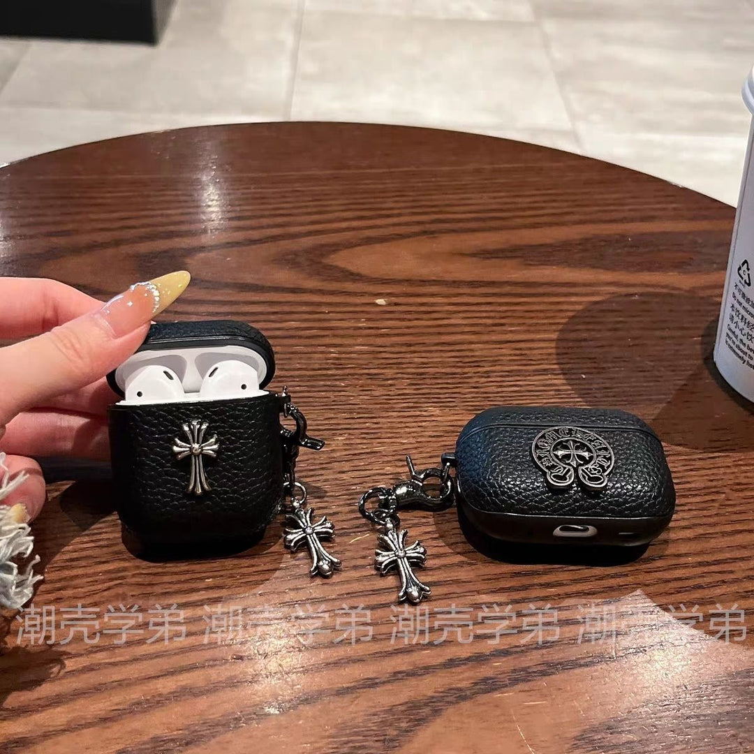 Chrome Hearts Lychee-Textured Apple Earphone Case