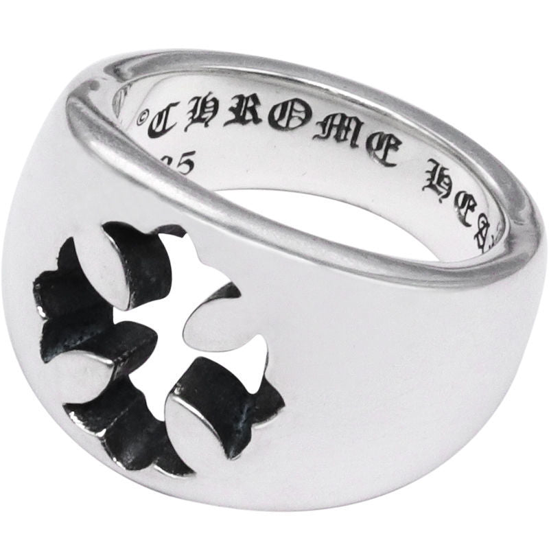 chrome hearts hollow cross flower ring