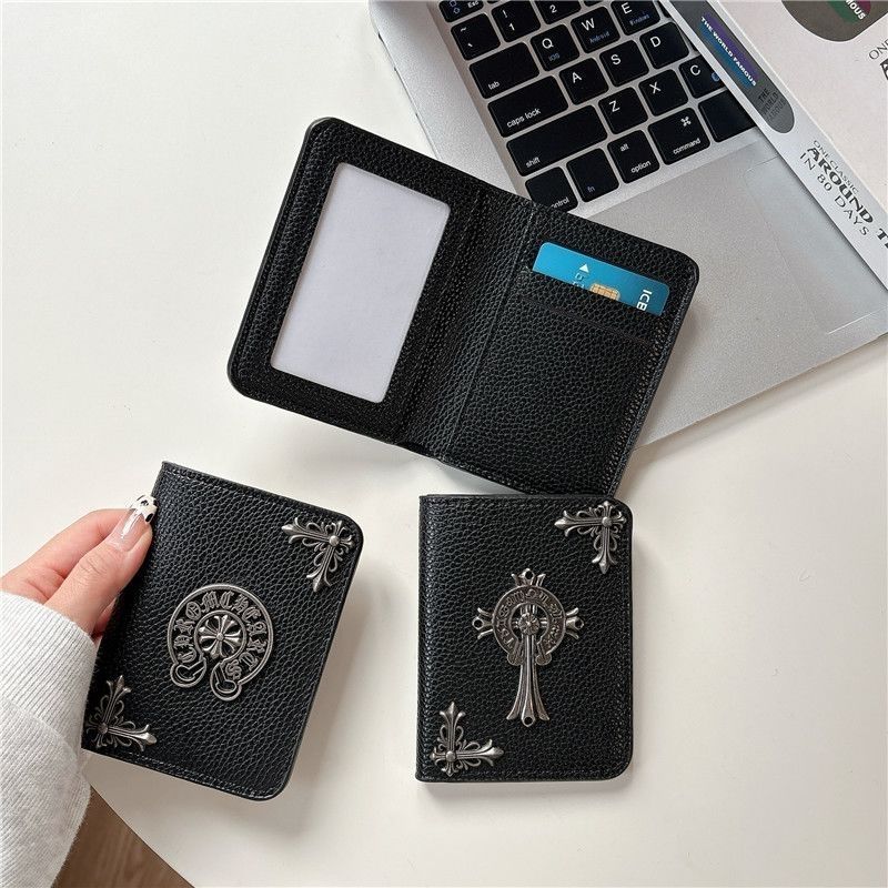 Chrome Hearts Litchi-Grain Leather Wallet with Cross Motif
