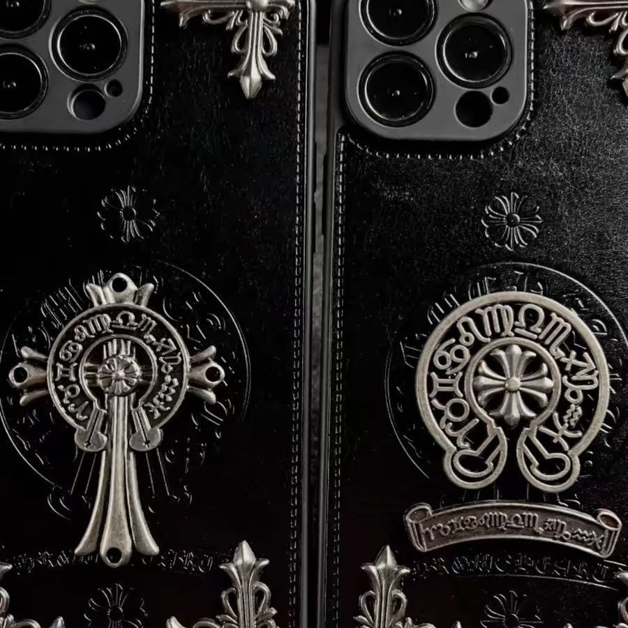 Chrome Hearts Dark Leather iPhone Phone Case