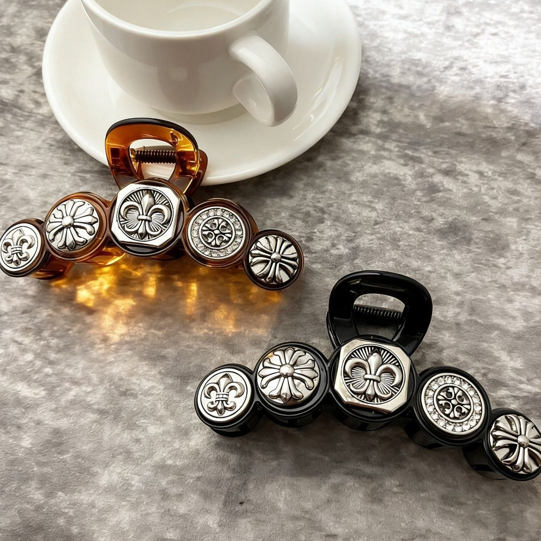 Chrome Hearts-Inspired Dark Retro Iris Hair Clip