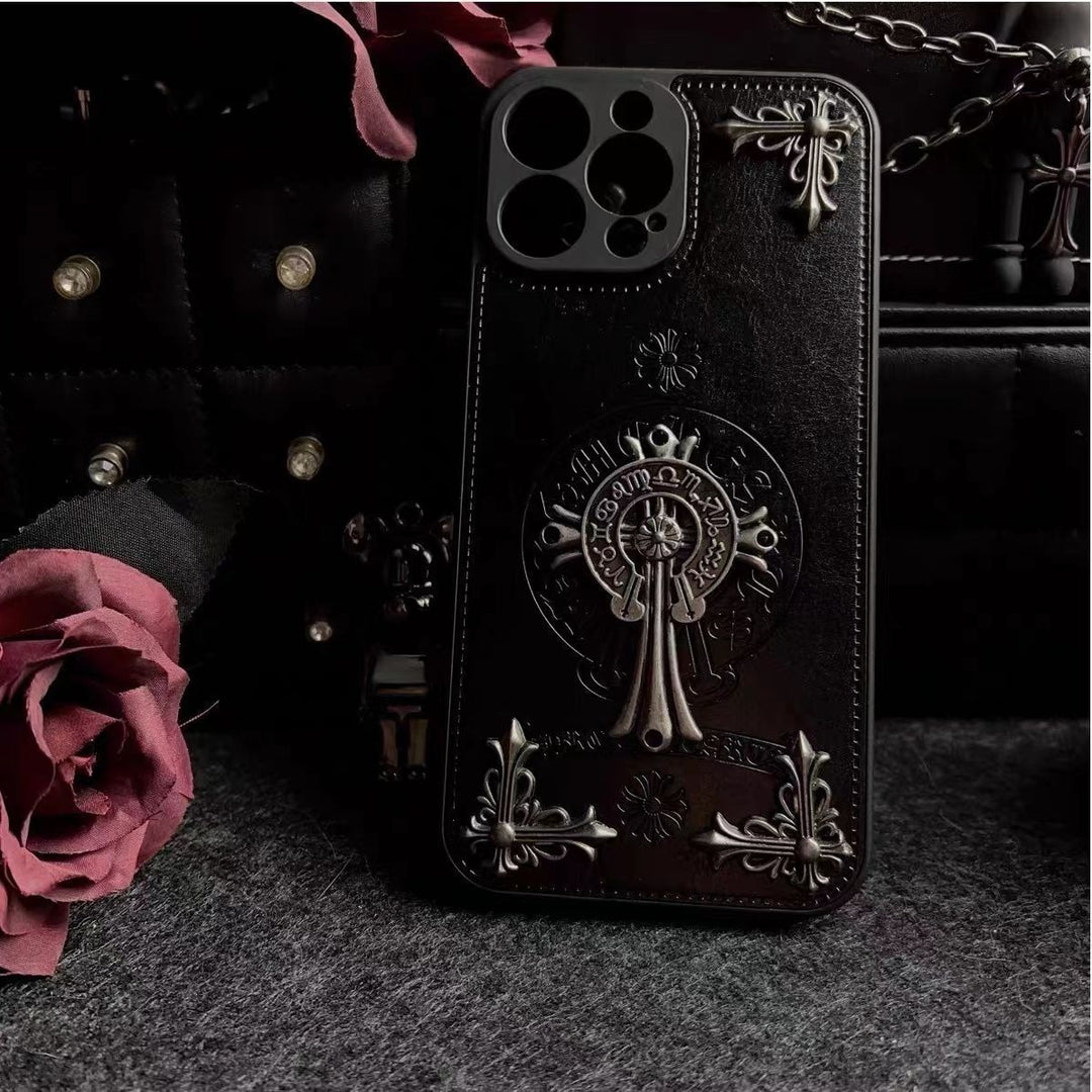 Chrome Hearts Dark Leather iPhone Phone Case