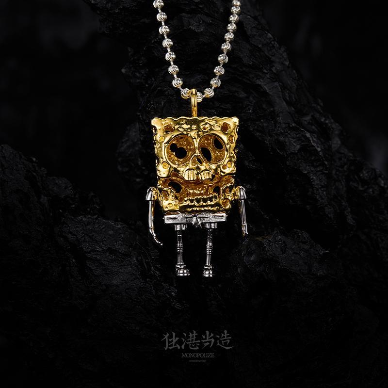 Halloween SpongeBob SquarePants skull pendant