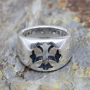 chrome hearts hollow cross flower ring