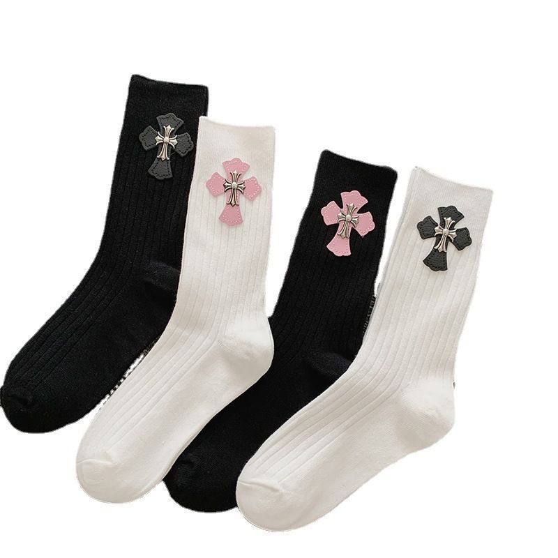 Chrome Hearts Cross Leather-Patch Socks