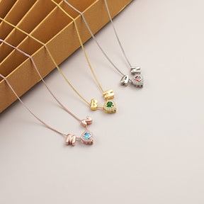 3D Letter Birthstone Bubble Necklace