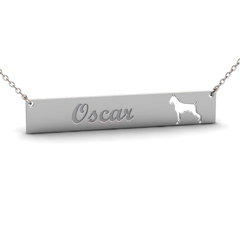 dog name necklace Custom Bar Necklace