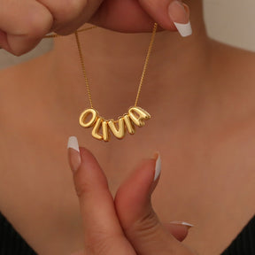 bubble name necklace