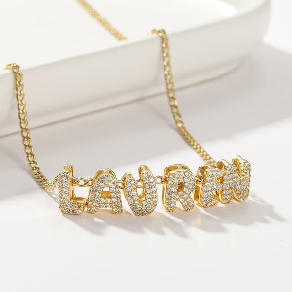 26 letter zircon pendant Personalized Name Necklace