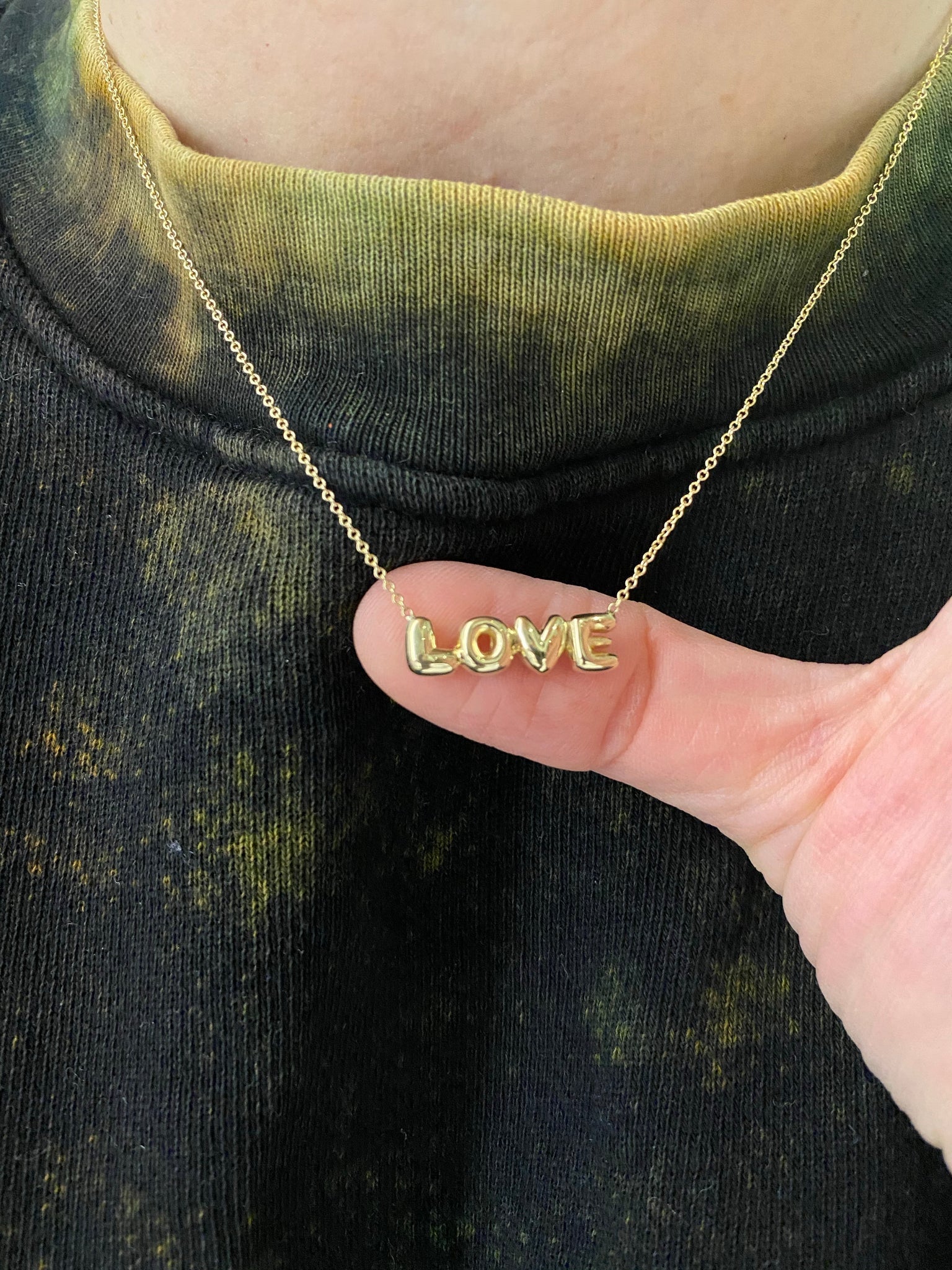 mini bubble letter name necklace