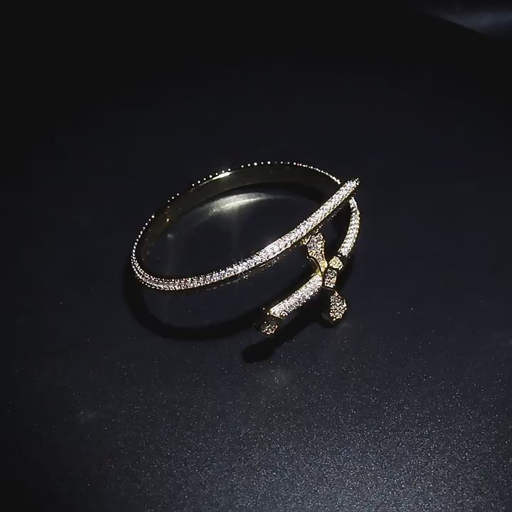 Hip-hop full-diamond justice sword bracelet inlaid with zircon