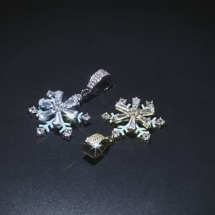 Winter rotating snowflake luminous oil drop pendant