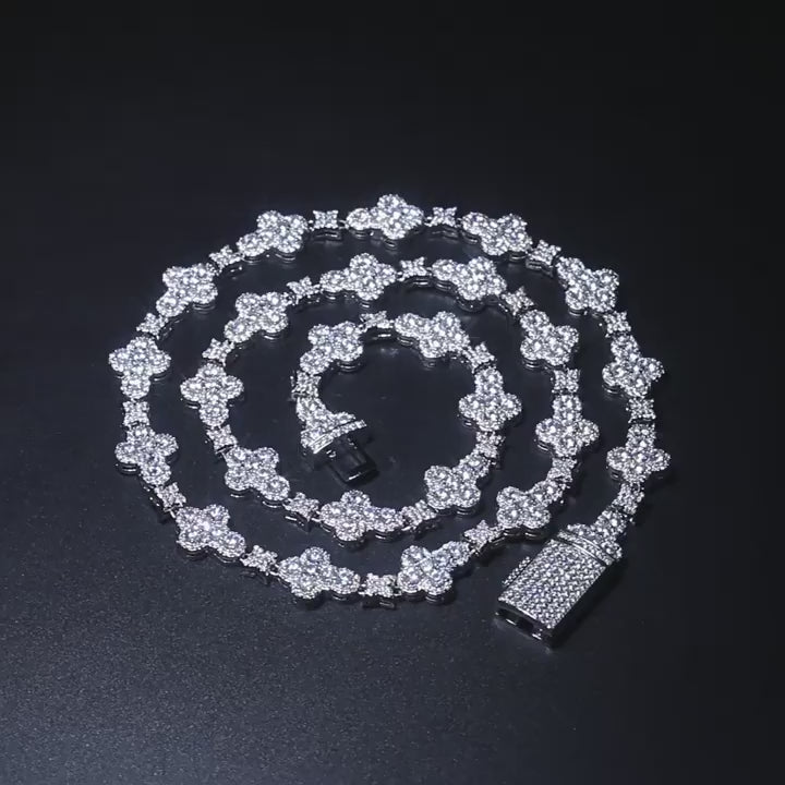 10mm cross flower star bracelet with micro-inlaid zircon