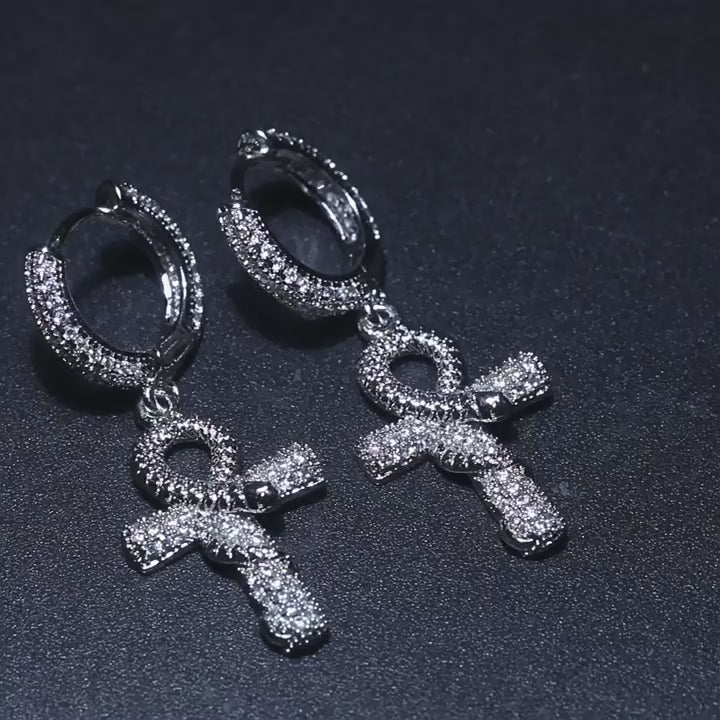 Hip-hop Anhe snake zircon earrings