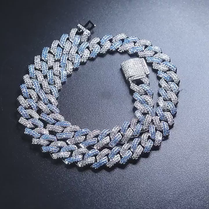 Hip-hop bar-style Cuban zircon-encrusted necklace