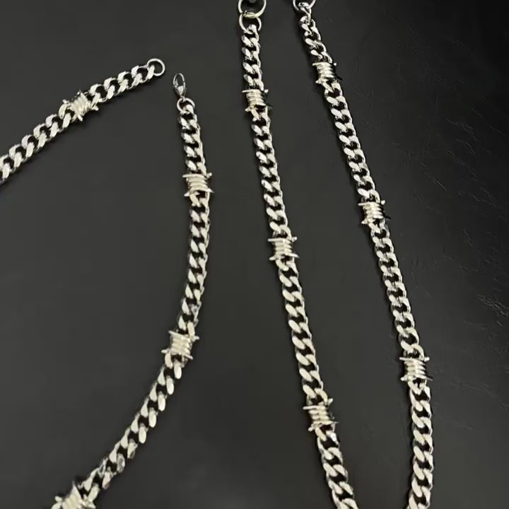 Hip Hop Thorn Cuban Chain Titanium Steel Necklace