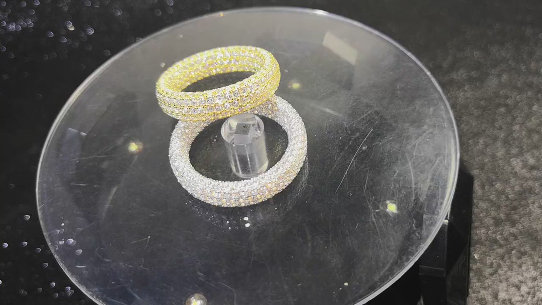 Hip Hop 925 Sterling Silver Ring with Full Zircon Setting