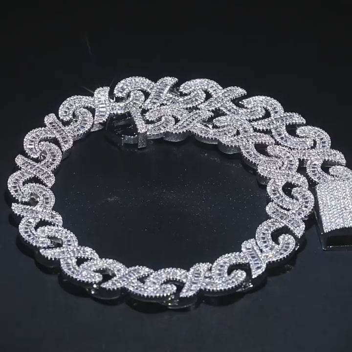 15mm Diamond Geometric Infinity Cuban Chain