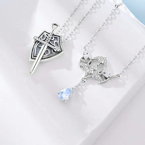 Princess and Knight Couple Necklace Men's and Women's matching Necklace Commemorative Gift