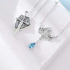 Princess and Knight Couple Necklace Men's and Women's matching Necklace Commemorative Gift