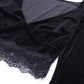 Ins Goth Sexy Women Gothic Crop Top Flare Long Sleeve Lace Hollow Out Black  V-neck T-shirt