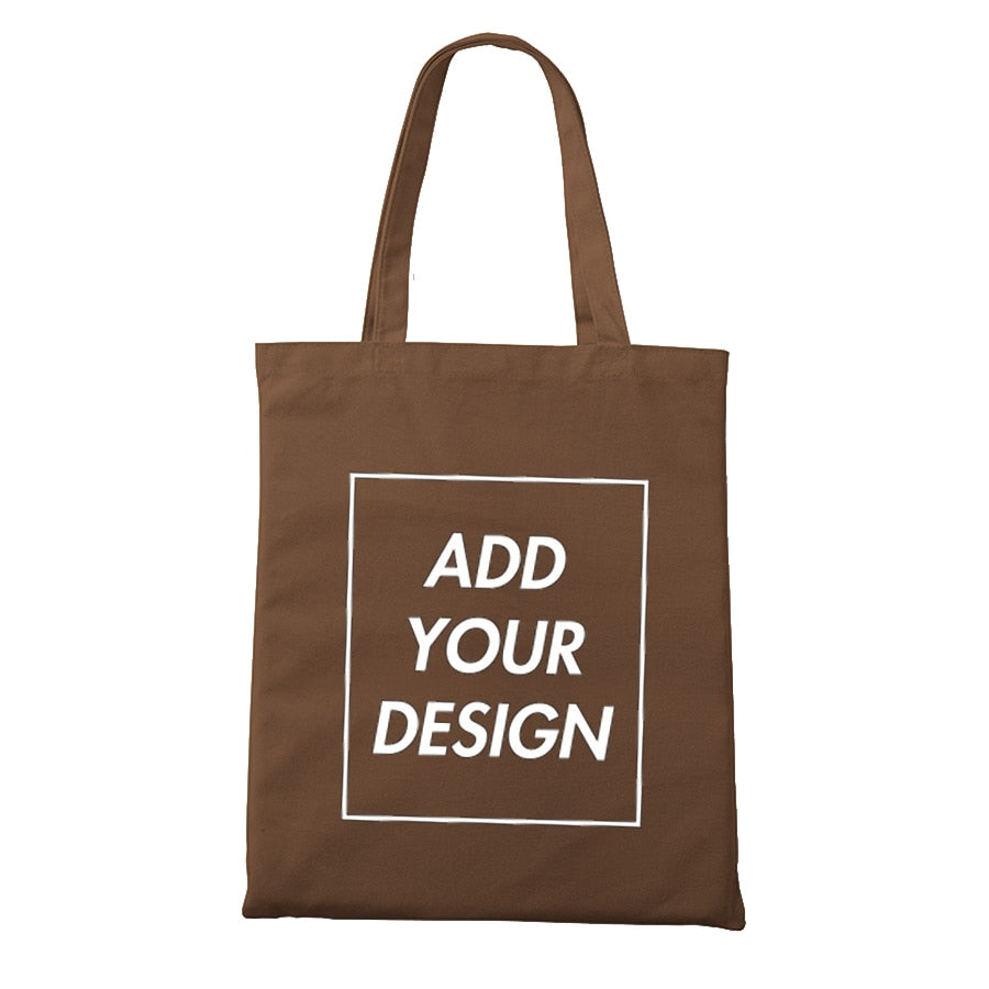 Custom Tote Bag Shopping Add Your Text Print Original Design Zipper Unisex Fashion Travel Canvas Bags