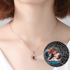 Rose Shape photo projection necklace