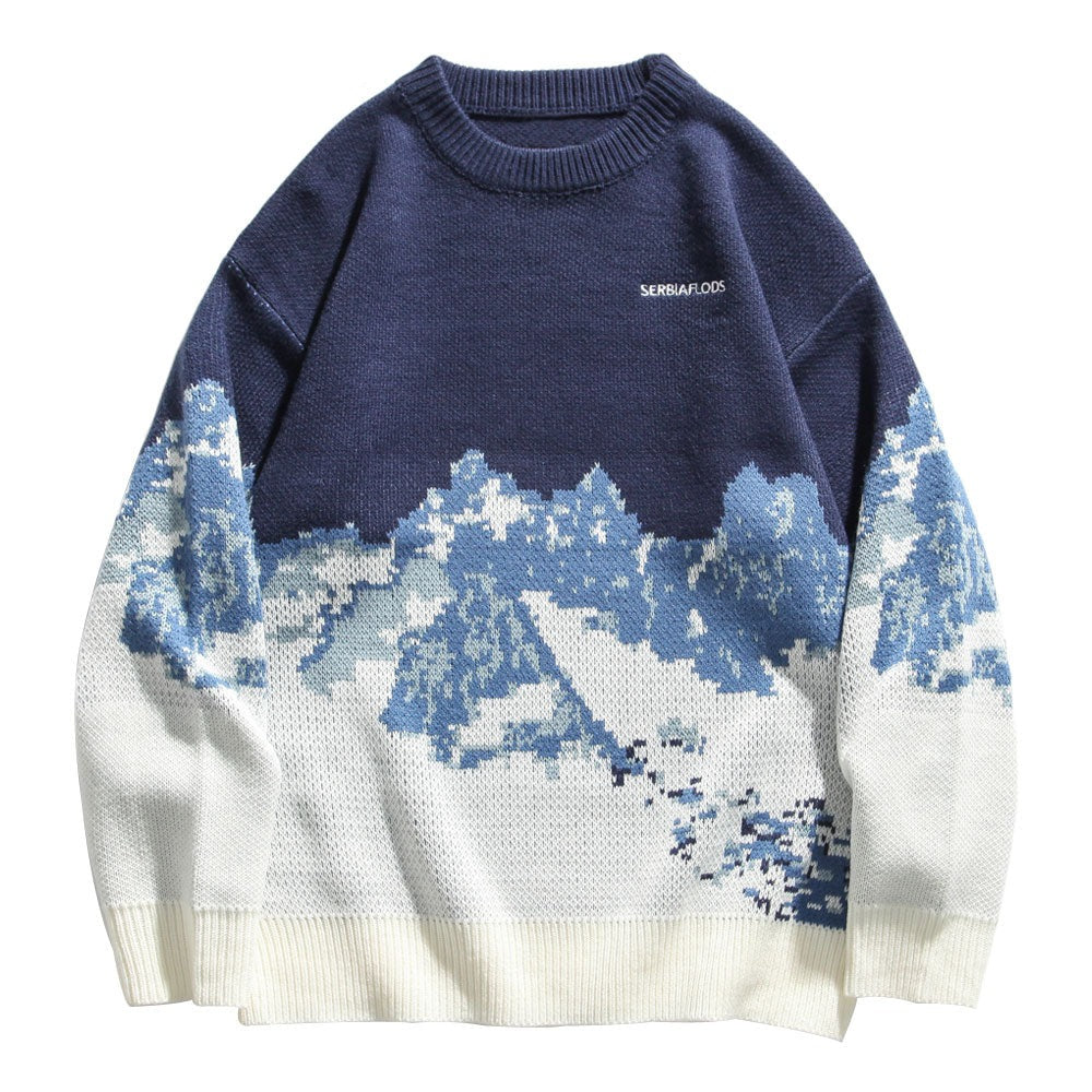 Hip Hop Snow Mountain Strickpullover Pullover Streetwear