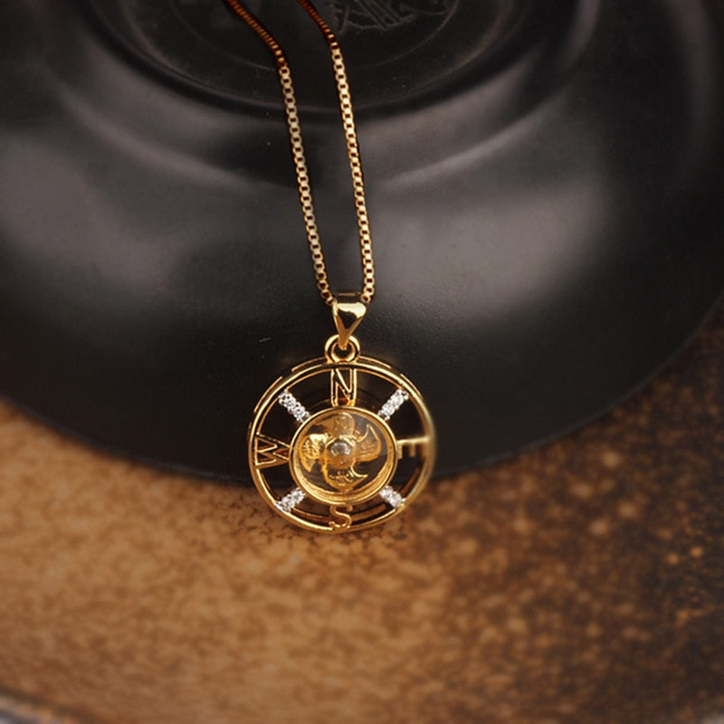 Rotatable Windmill Pendant Necklace AAA Cubic Zirconia Pave Gold Silver Color Crystal Necklace Jewelry