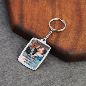 Stainless Steel Car Keyring Personalised Photo With Text Memory Gifts