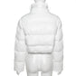 Faux PU Leather Y2K Bubble Puffer Winter Warm Jacket Women Long Sleeve Coats