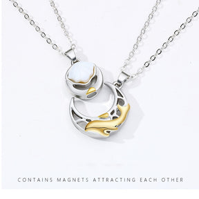 Magnet Stone Shell Men's and Women's Clavicle Fashion Couple Necklace Chains