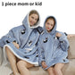 Printed Wearable Blanket Hoodie Fleece Warm Kids Sleepwear Hoody Sweatshirt