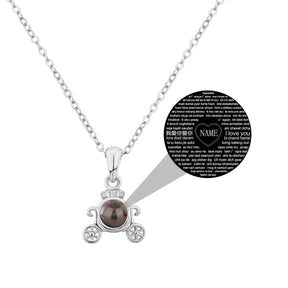 Customized 925 Silver 100 languages Projection Necklace Couple Memory Gifts