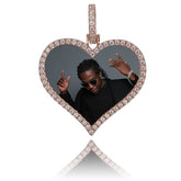 Custom Made Photo Heart Medallions Necklace & Pendant Men's Hip hop Jewelry