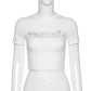 Punk Vintage Rhinestone Spider Goth Graphic T Shirt Women Y2k Style Crop Top O-neck Tshirt