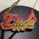 Customized Double Gold-plated Custom Name Necklace Custom Acrylic Pendant Necklace