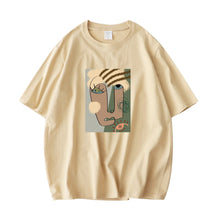 Abstraktes Muster Tshirts Lady Cotton Green Summer Tees Lady Short Sleeve Streetwear Tops