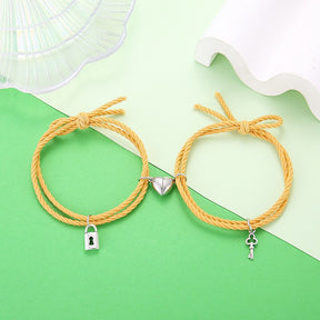 2Pcs Couple Matching Bracelet Magnetic Distance Bracelet