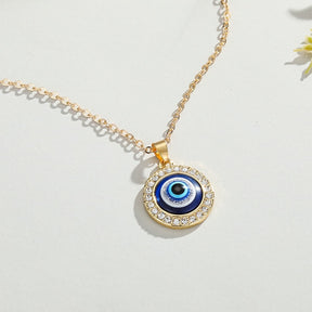 Turkish Evil Eye Pendant Choker Necklace Lucky Blue Evil Eyes Clavicle Chain Necklace