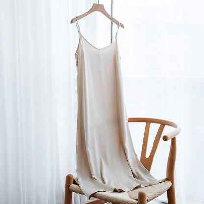 Women'S Dress Summer Spaghetti Satin Long Party Dresses For New Year 2022 Midi Robe Plus Size