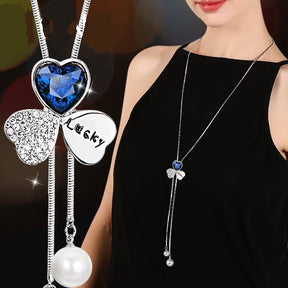 Lange Halsketten und Anhänger für Damen Collier Femme Geometric Fashion Crystal Jewelry