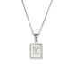 18K Golden Chain Necklaces Male Square Natural Shell Initial Letters Pendant Stainless Steel Jewelry
