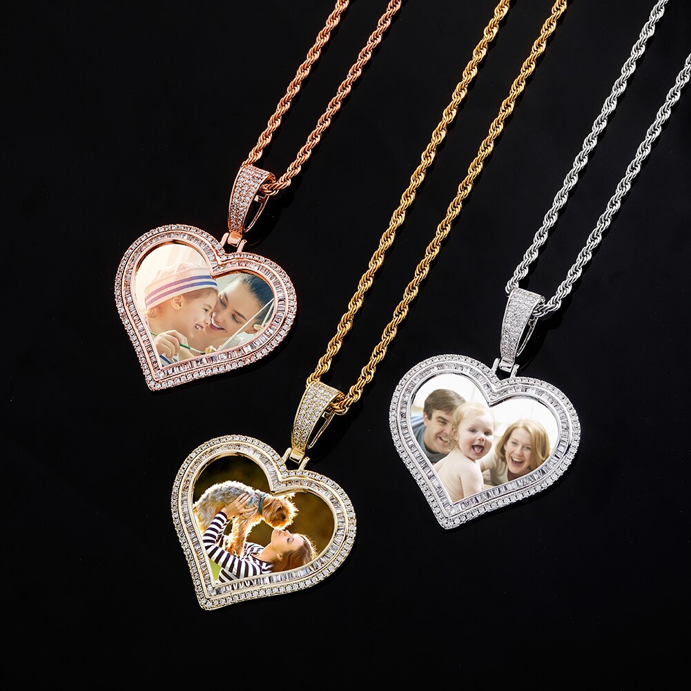 Heart-shaped photo Medallions Necklace