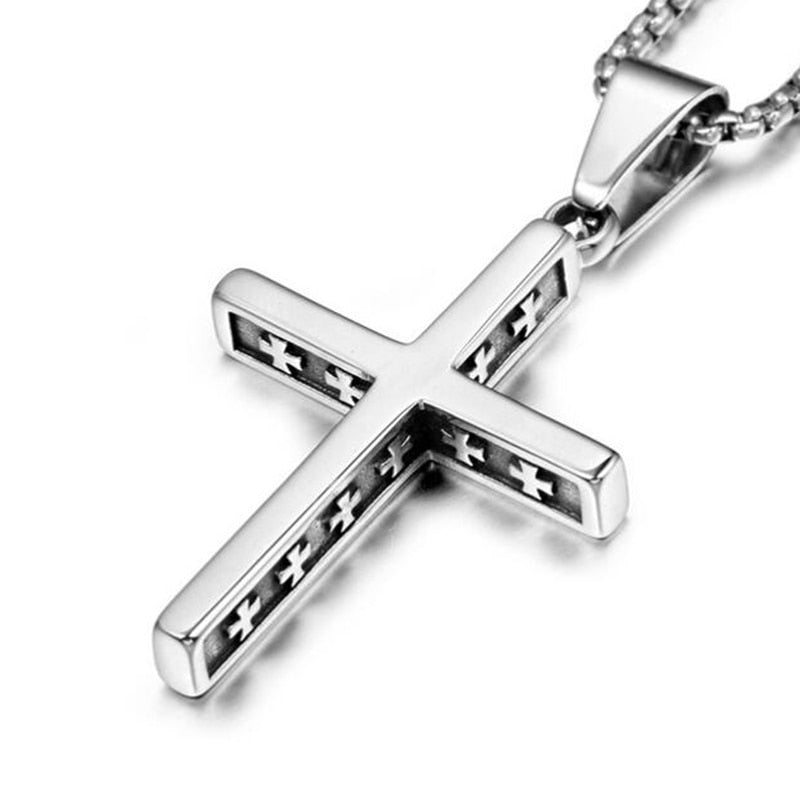 Personality Creative Jesus Cross Amulet Pendant Rock Casual Gift Catholic Christian Necklace